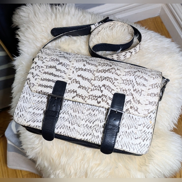 Elisabeth Weinstock Watersnake Crossbody Messenger Bag - Picture 1 of 7